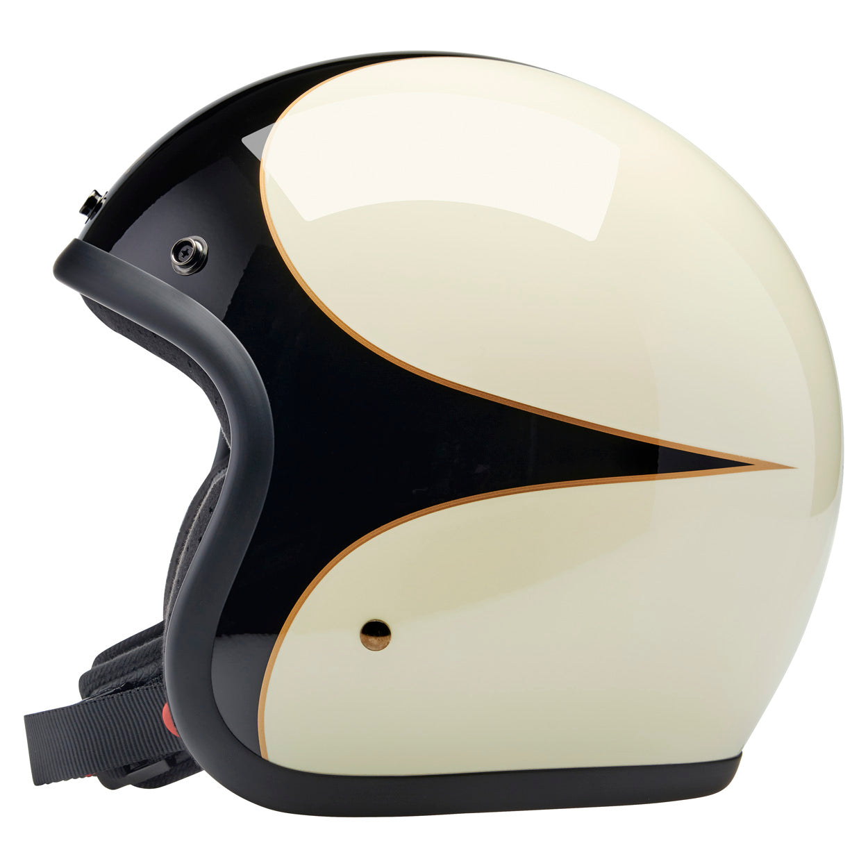 CLOSEOUT Bonanza Helmet - Scallop Gloss Vintage White / Gloss Black - SIZE X-SMALL ONLY