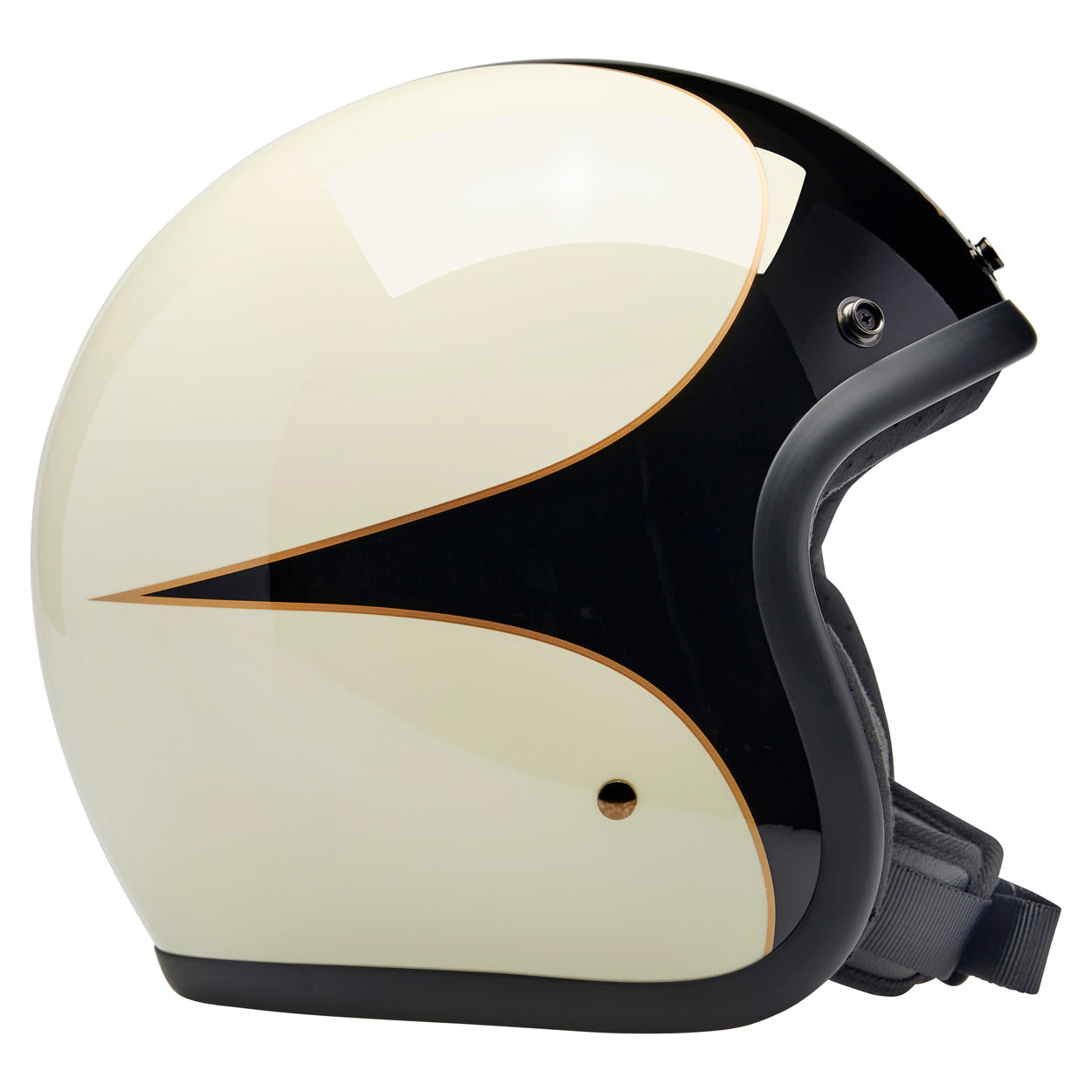 CLOSEOUT Bonanza Helmet - Scallop Gloss Vintage White / Gloss Black - SIZE X-SMALL ONLY