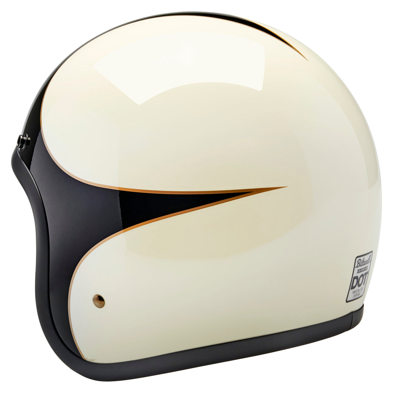 CLOSEOUT Bonanza Helmet - Scallop Gloss Vintage White / Gloss Black - SIZE X-SMALL ONLY