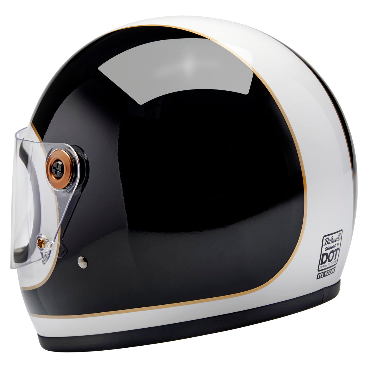 Gringo S ECE R22.06 Helmet - Gloss White / Gloss Black Tracker