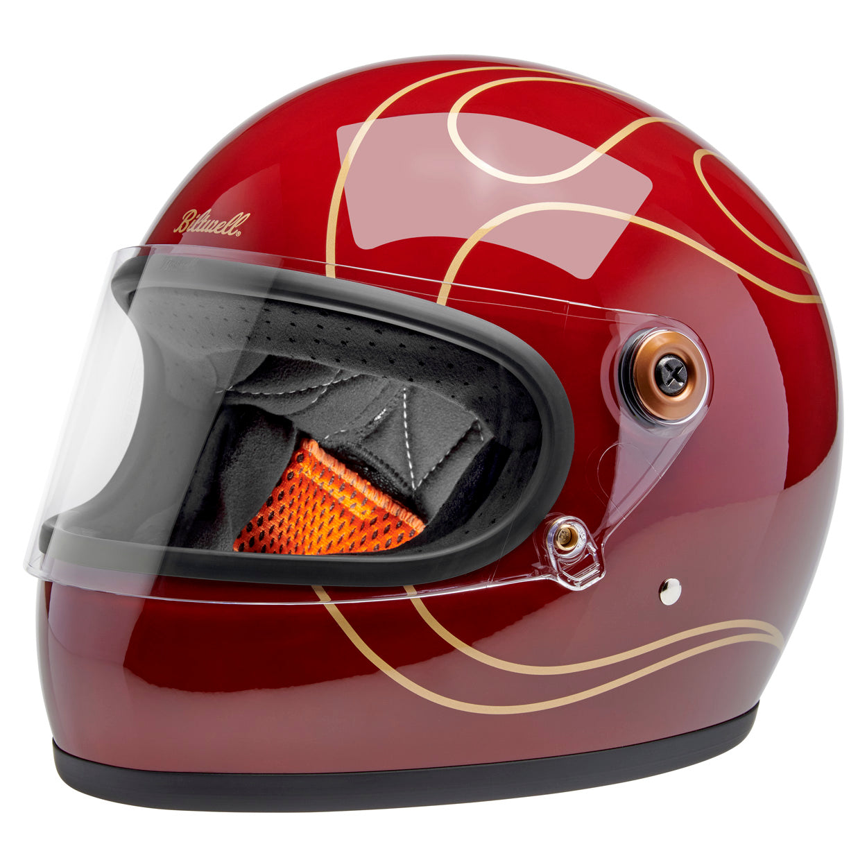Gringo S Helmet - Gloss Garnet Red Flames
