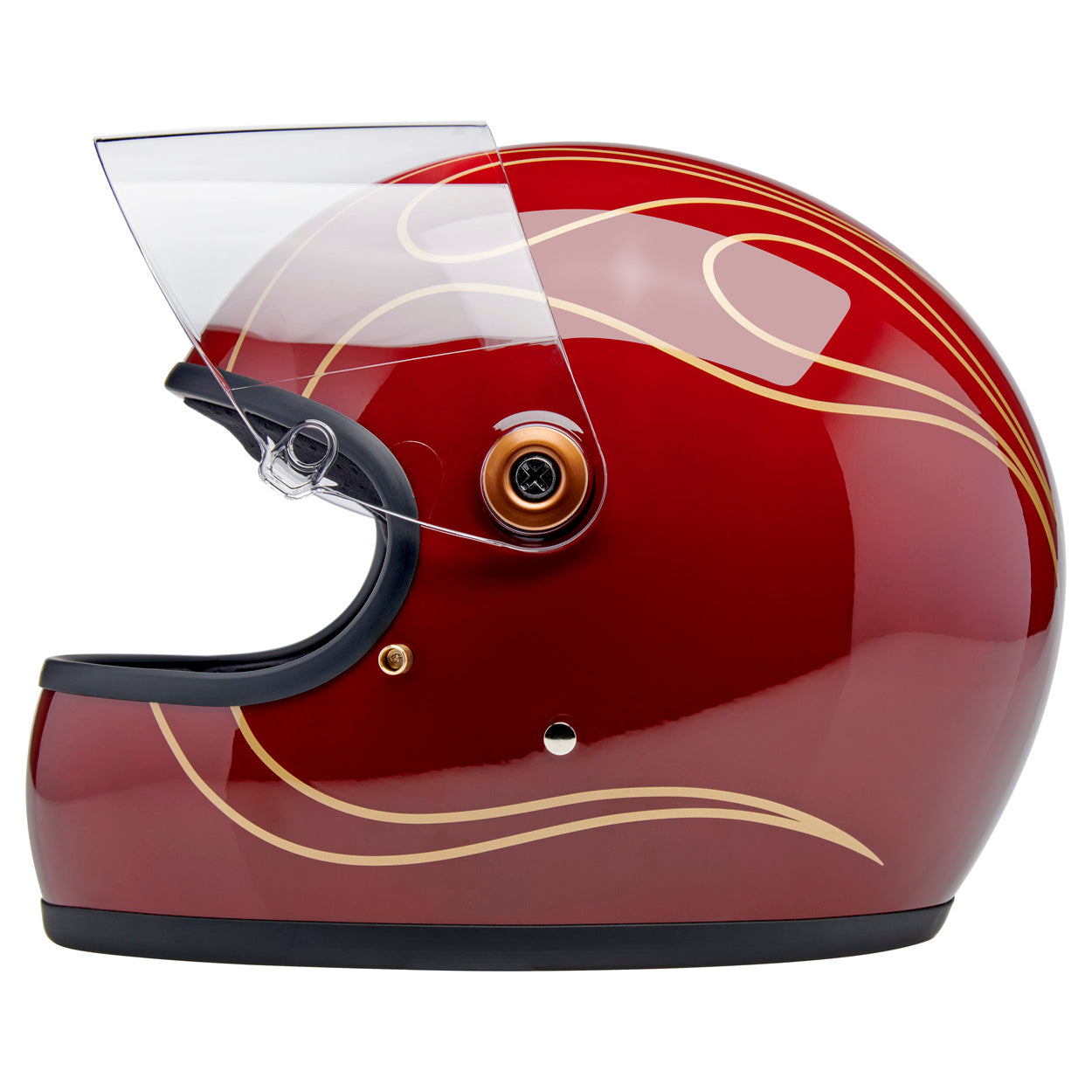 Gringo S Helmet - Gloss Garnet Red Flames