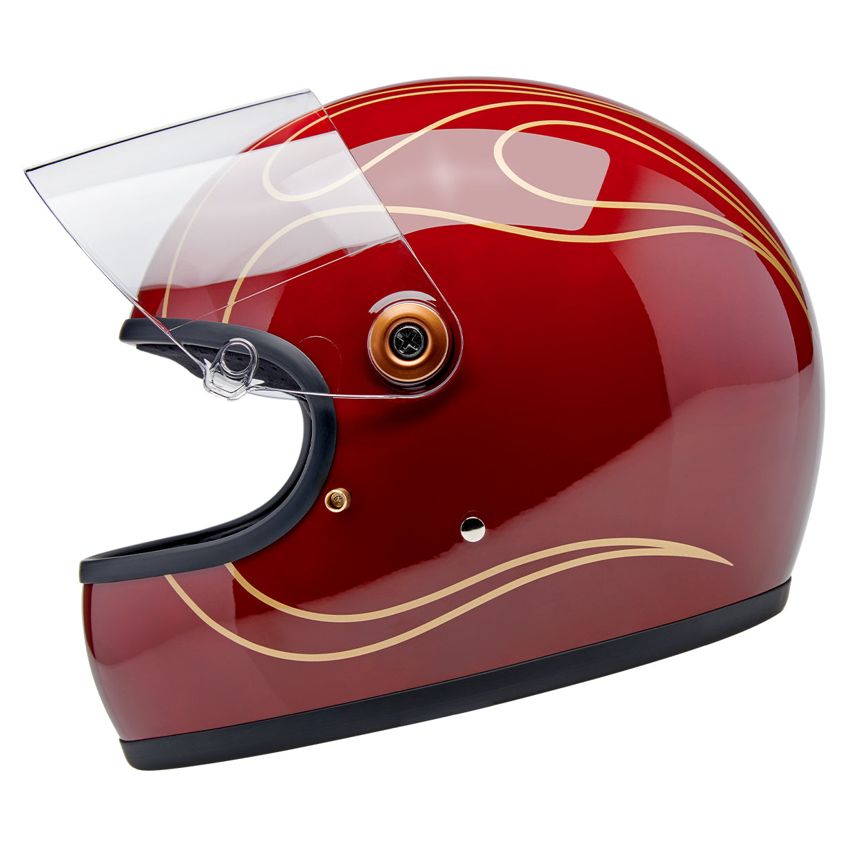 Gringo S Helmet - Gloss Garnet Red Flames
