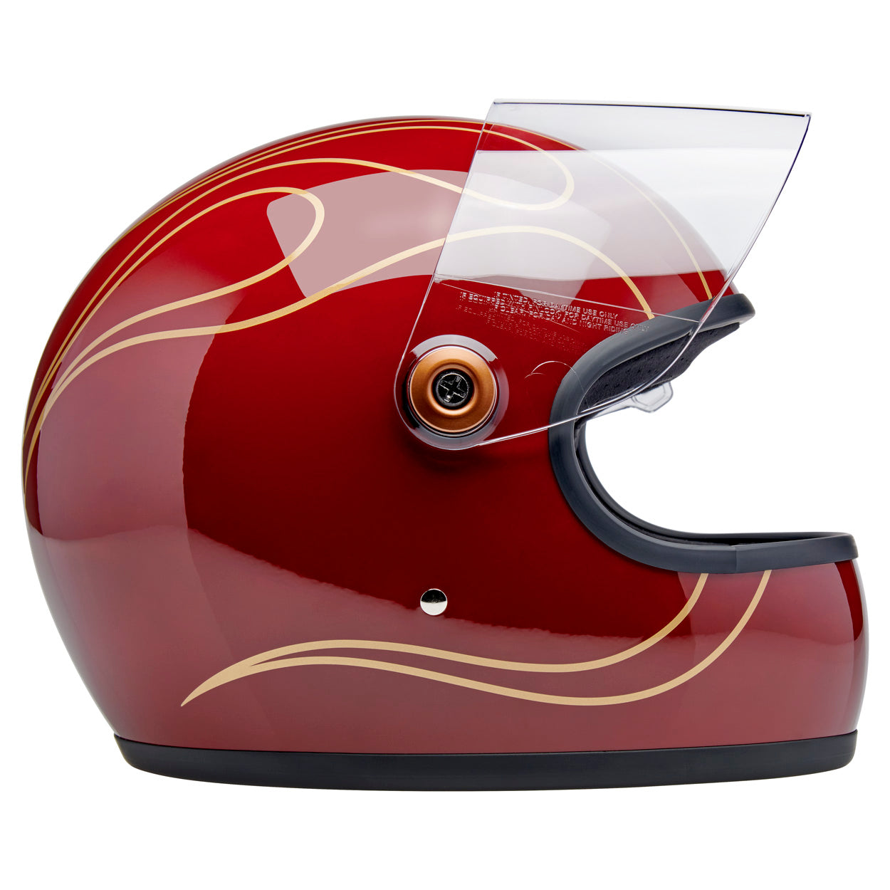 Gringo S Helmet - Gloss Garnet Red Flames