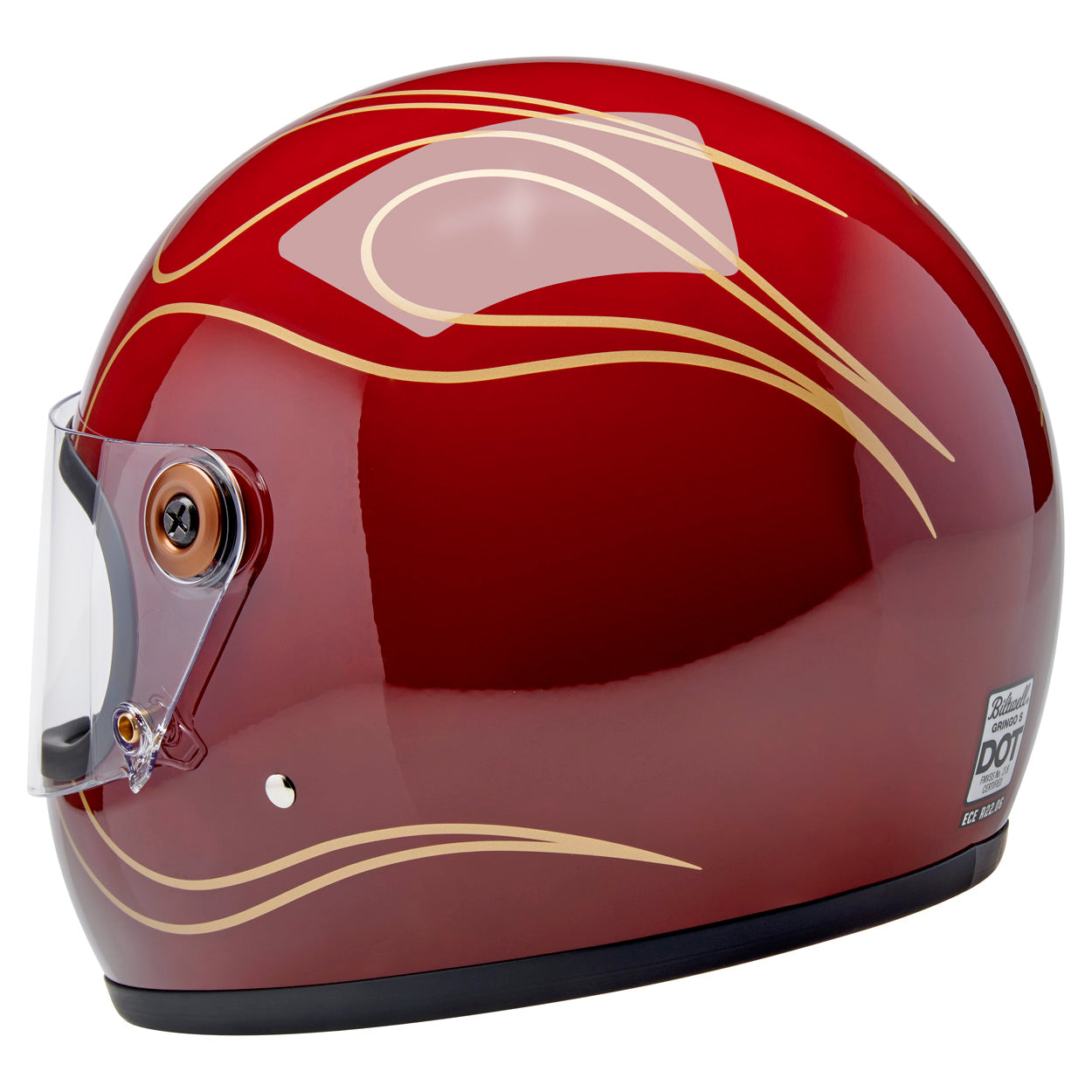 Gringo S Helmet - Gloss Garnet Red Flames