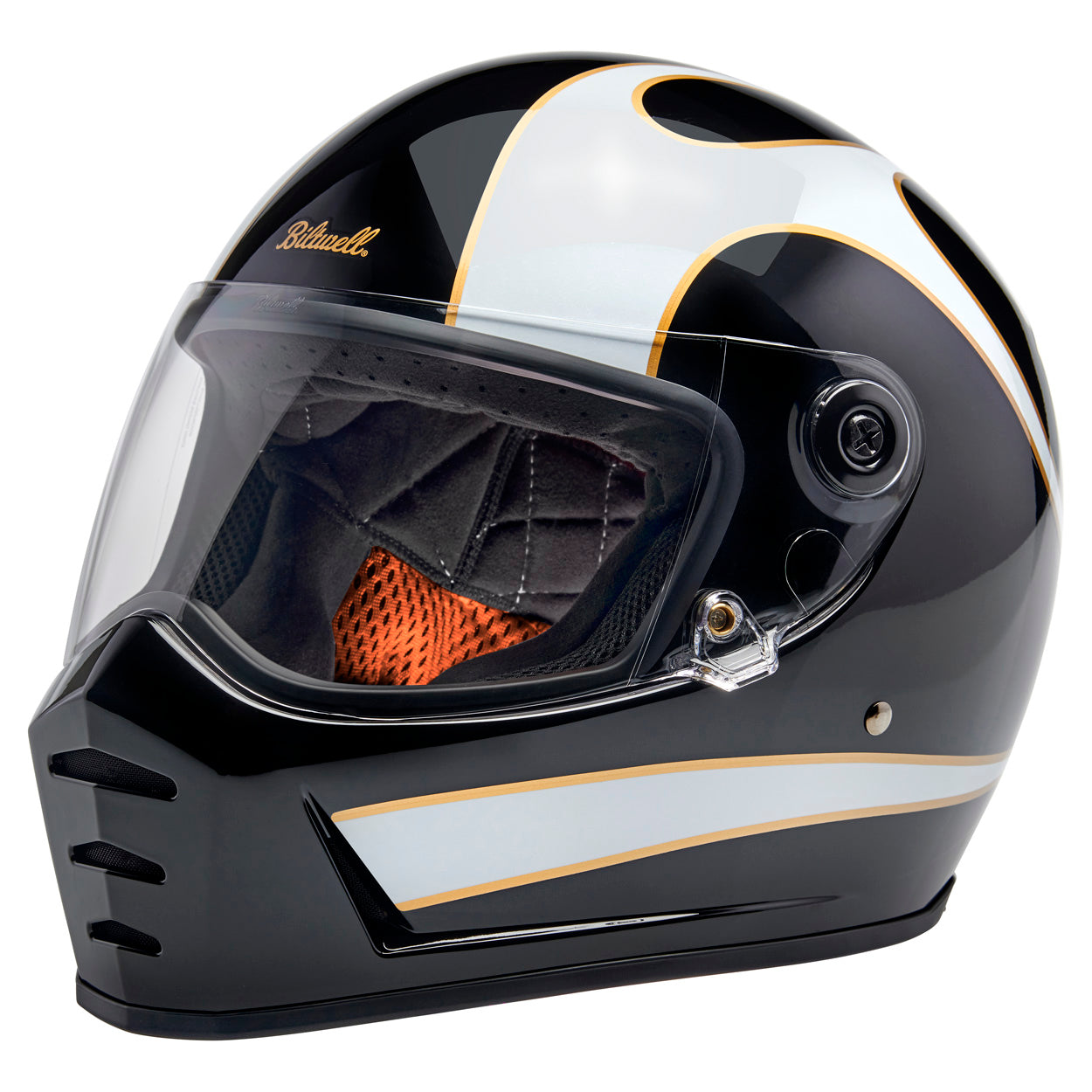 Lane Splitter Helmet - Gloss Black / Gloss White Flames