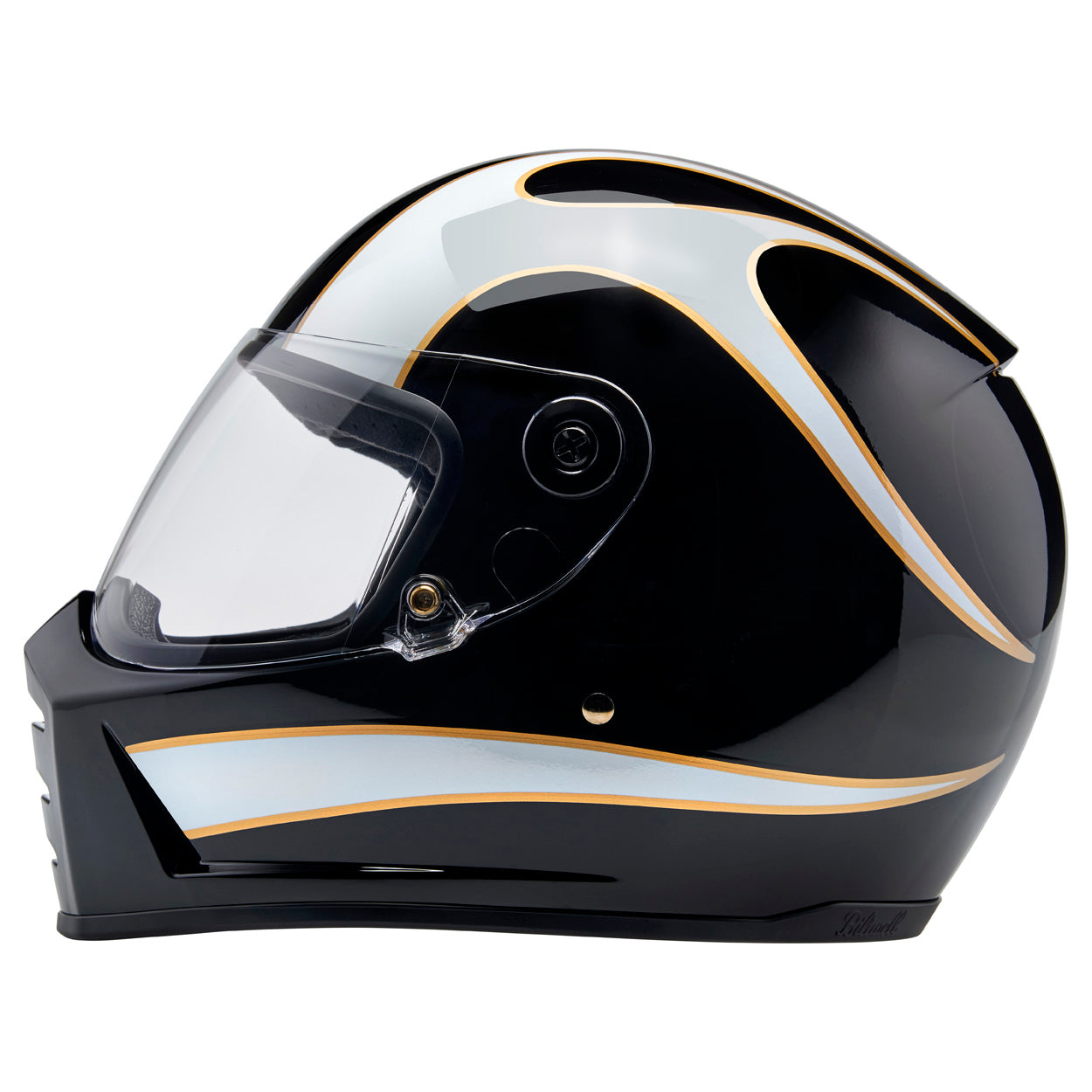 Lane Splitter Helmet - Gloss Black / Gloss White Flames