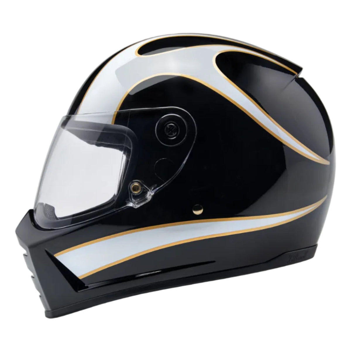 Lane Splitter Helmet - Gloss Black / Gloss White Flames