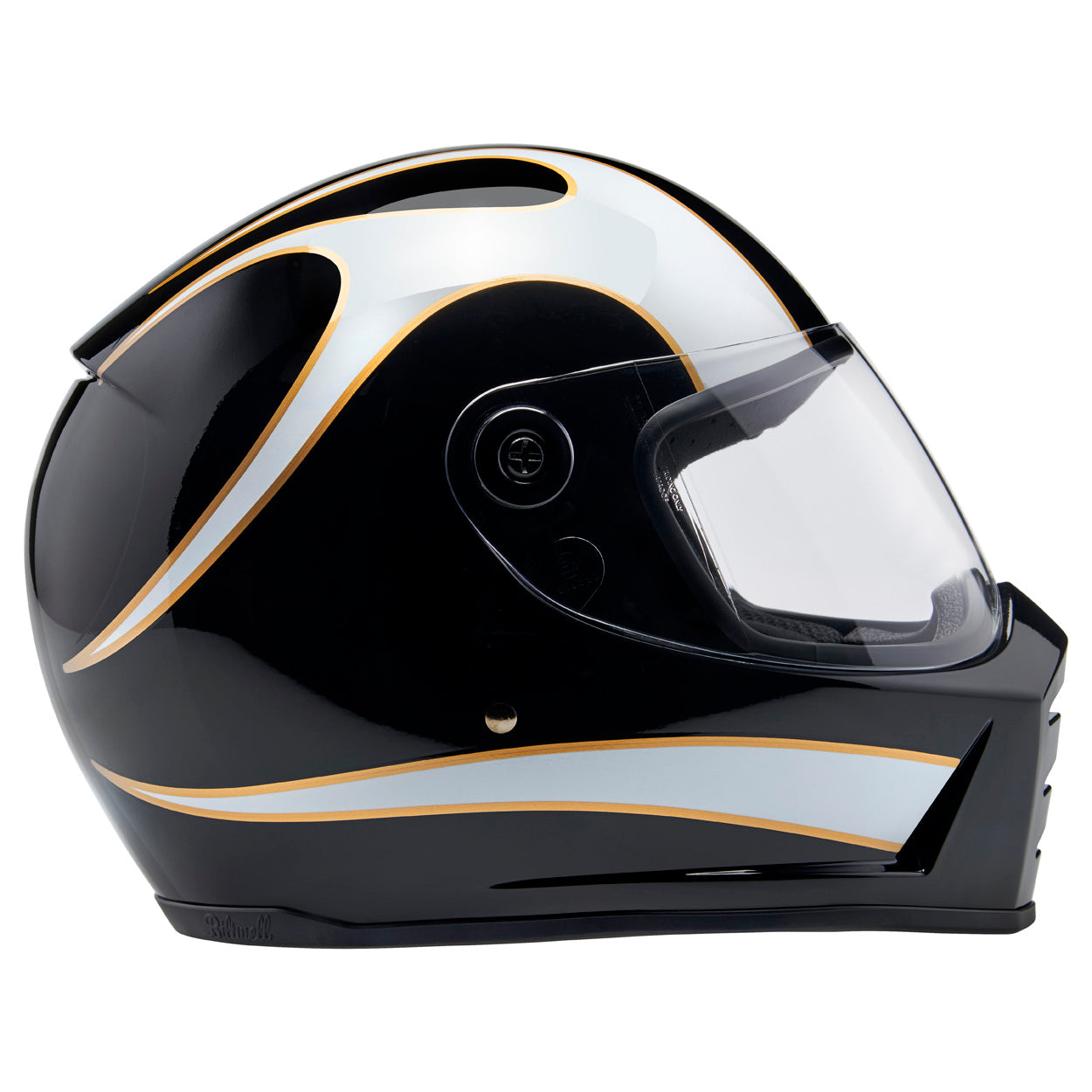Lane Splitter Helmet - Gloss Black / Gloss White Flames