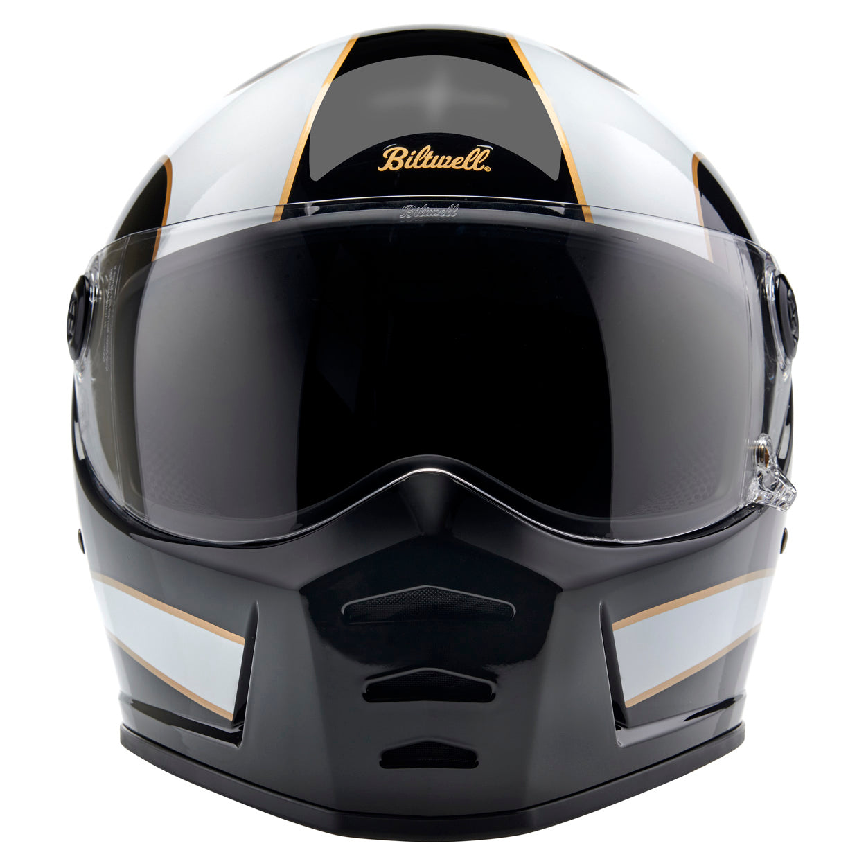 Lane Splitter Helmet - Gloss Black / Gloss White Flames