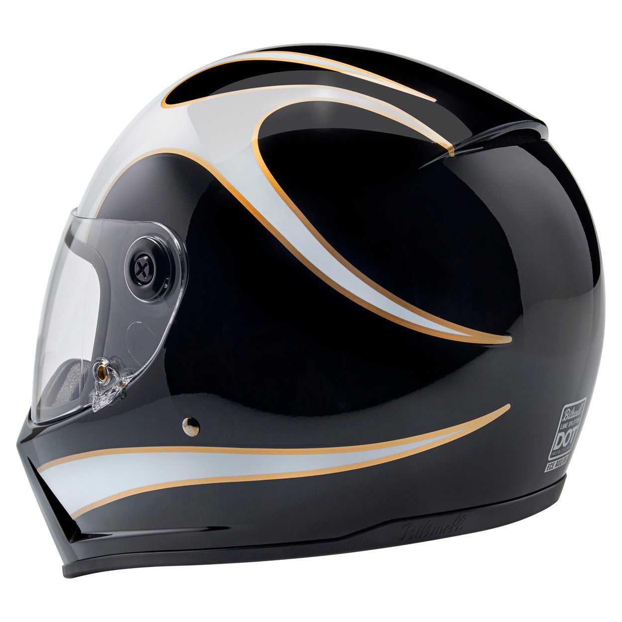 Lane Splitter Helmet - Gloss Black / Gloss White Flames