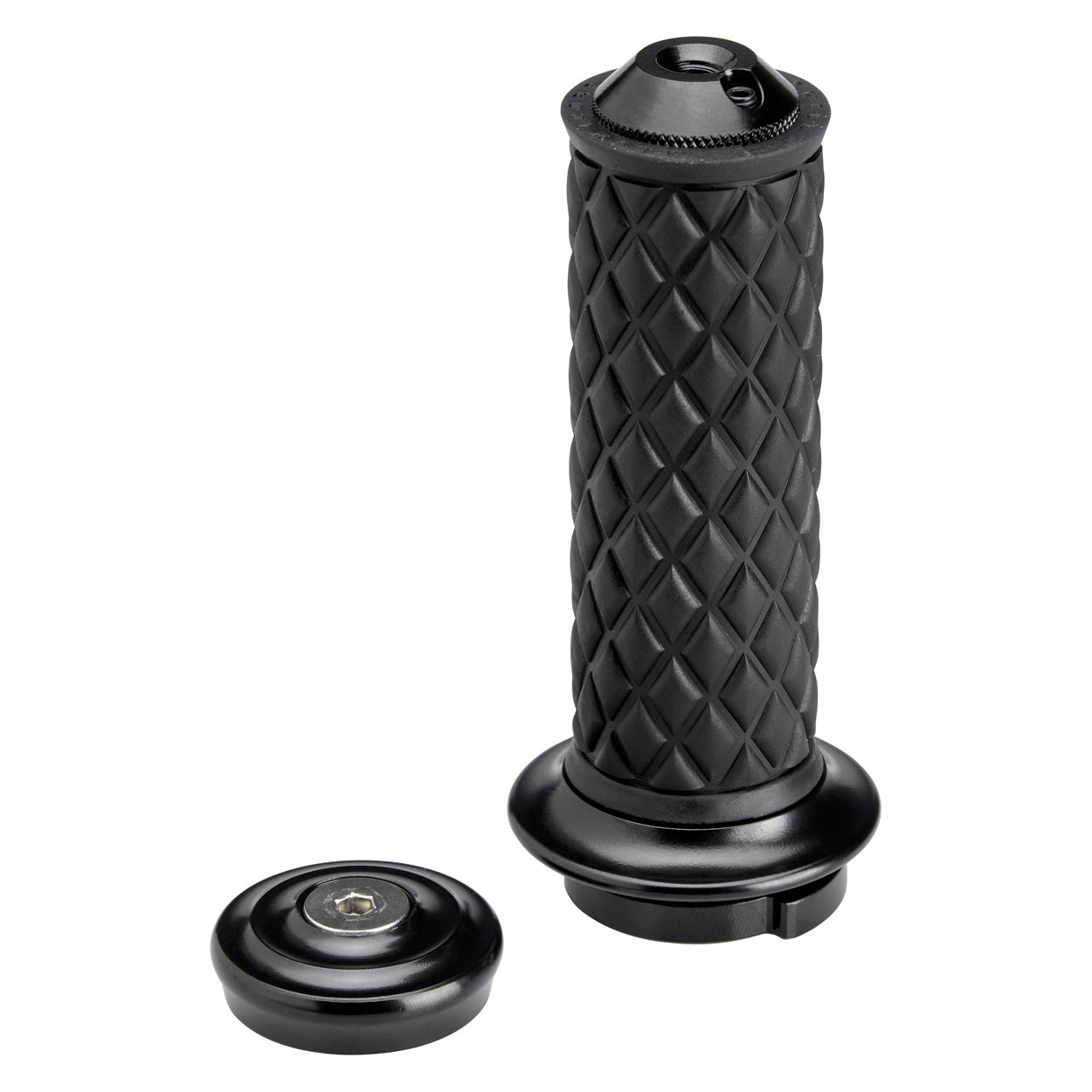 1" AlumiCore TBW Grips For H-D Bars With Internal Vibe Isolator on Clutch Side - Black Electroplate