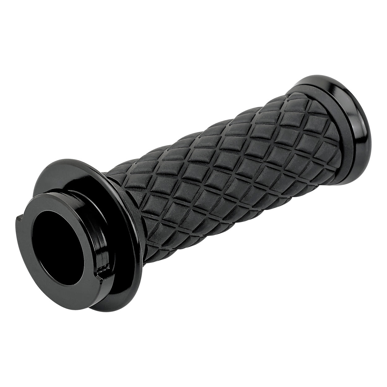 1" AlumiCore TBW Grips For H-D Bars With Internal Vibe Isolator on Clutch Side - Black Electroplate