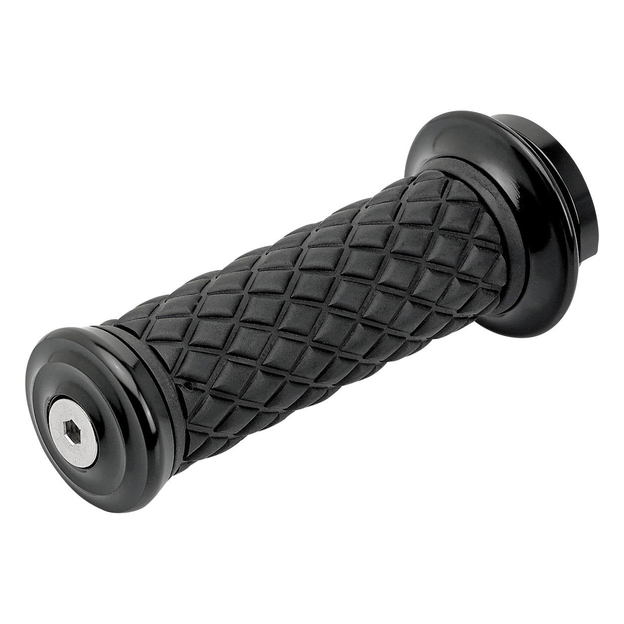 1" AlumiCore TBW Grips For H-D Bars With Internal Vibe Isolator on Clutch Side - Black Electroplate