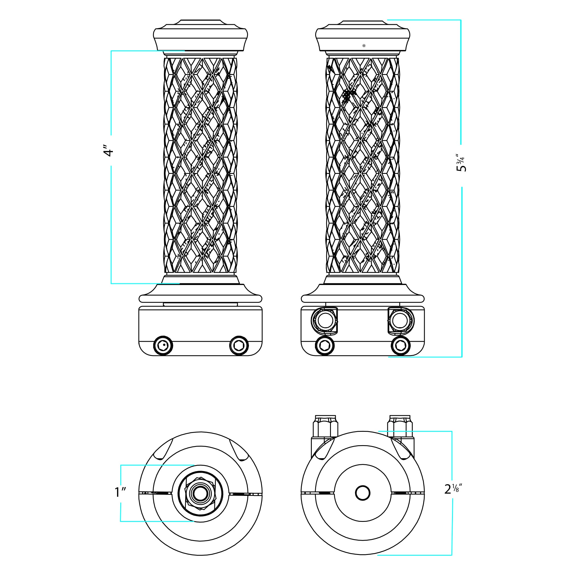 AlumiCore Grip Set Custom - Chrome