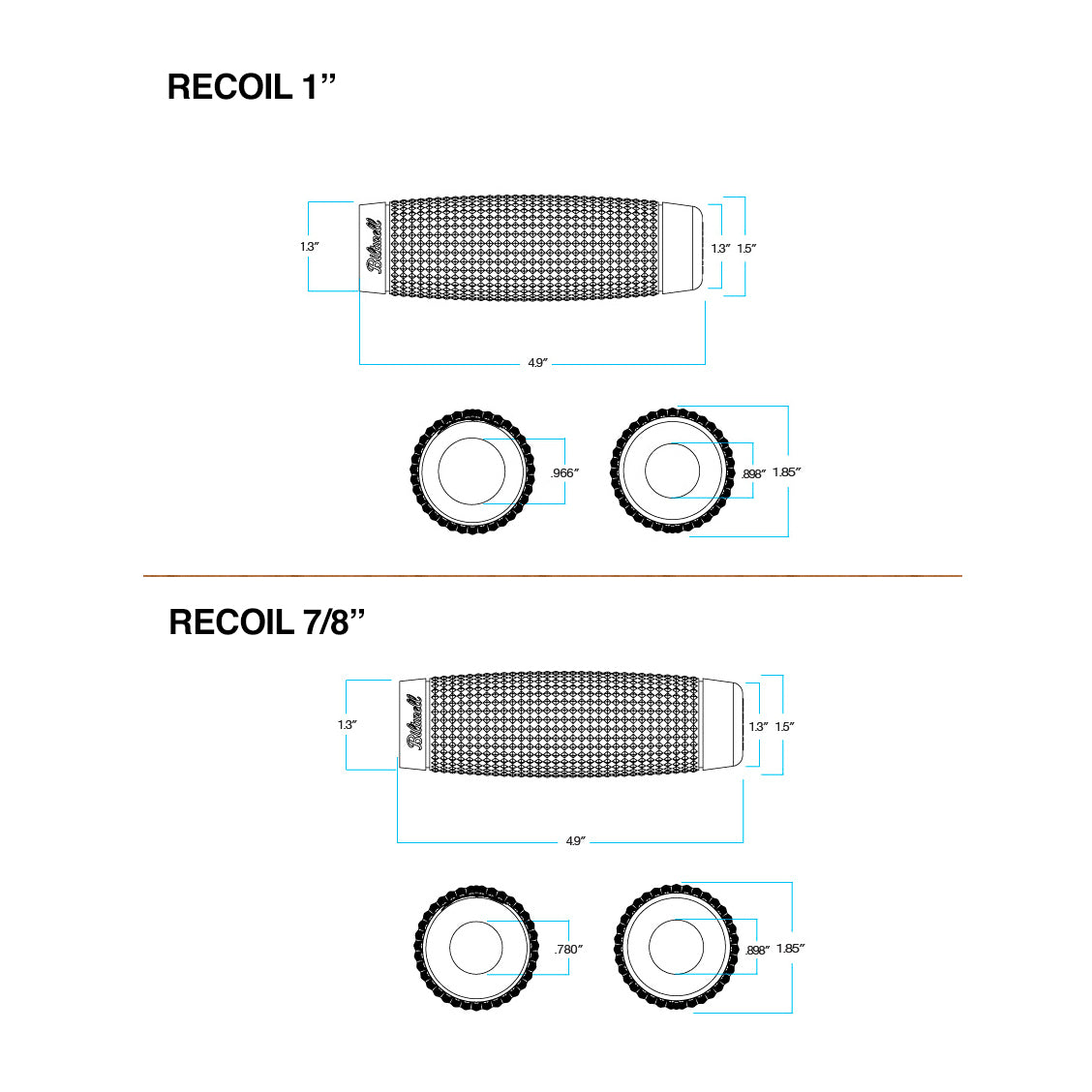 Recoil TPV Grips - Grey