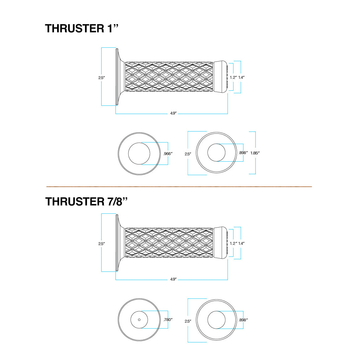 Thruster TPV Grips - Oxblood