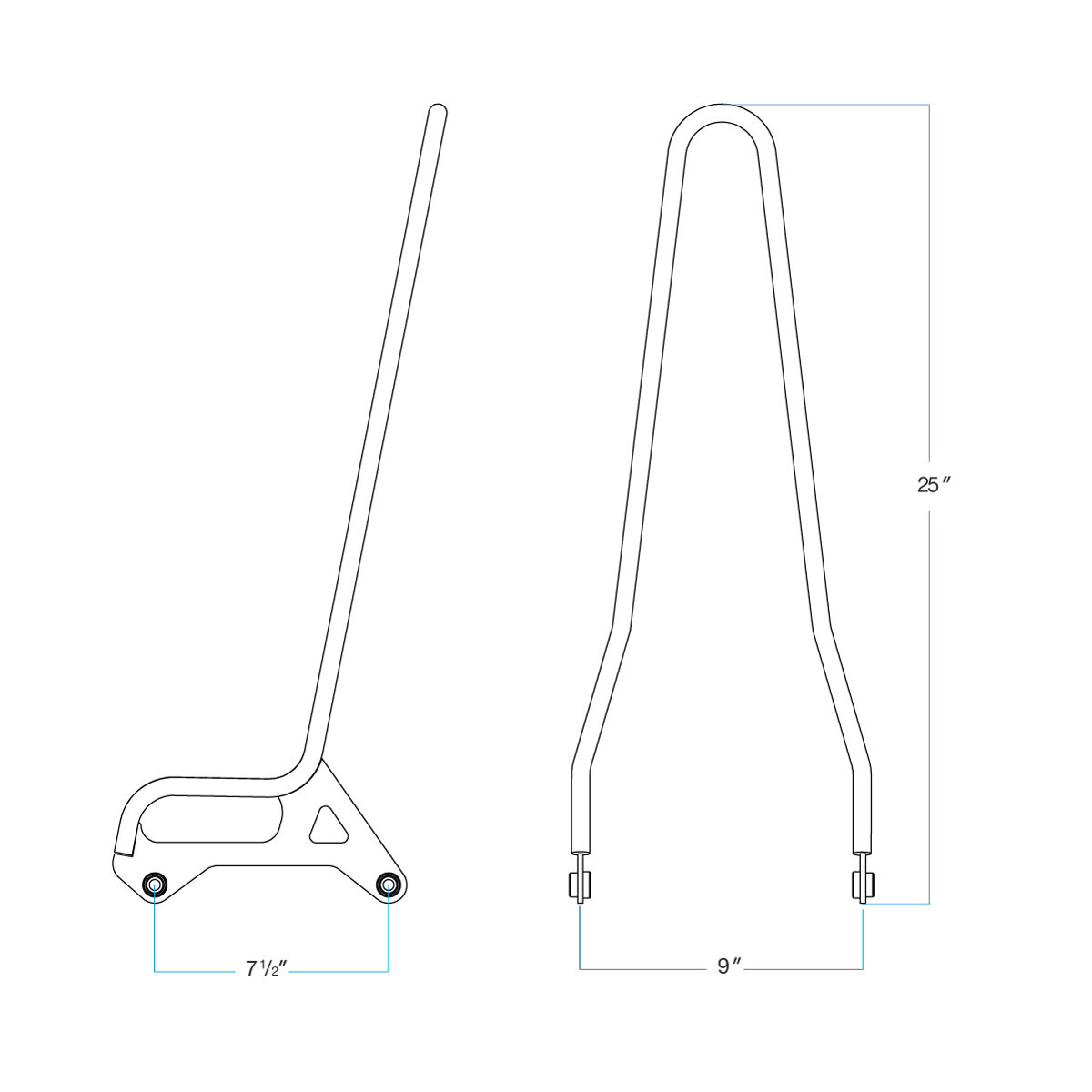 Sissy Bar Sportster 96-03 - Black