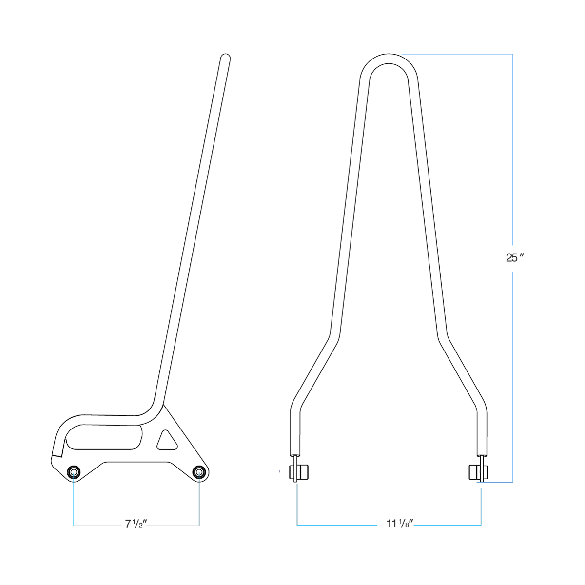 Sissy Bar Sportster 04-20 - Black