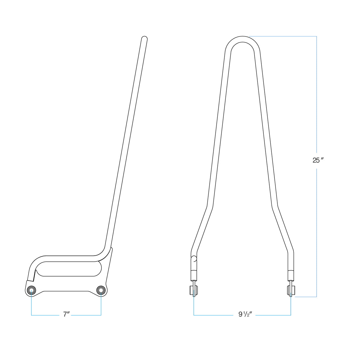 Sissy Bar Softail 18+ - Black