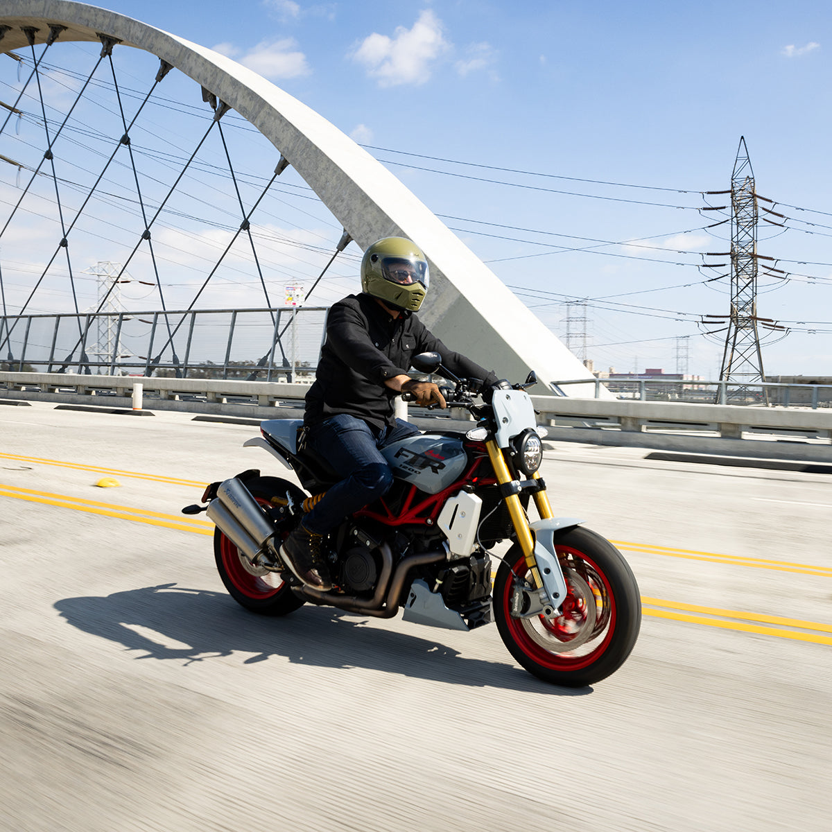 Lane Splitter Helmet - Gloss Olive Green