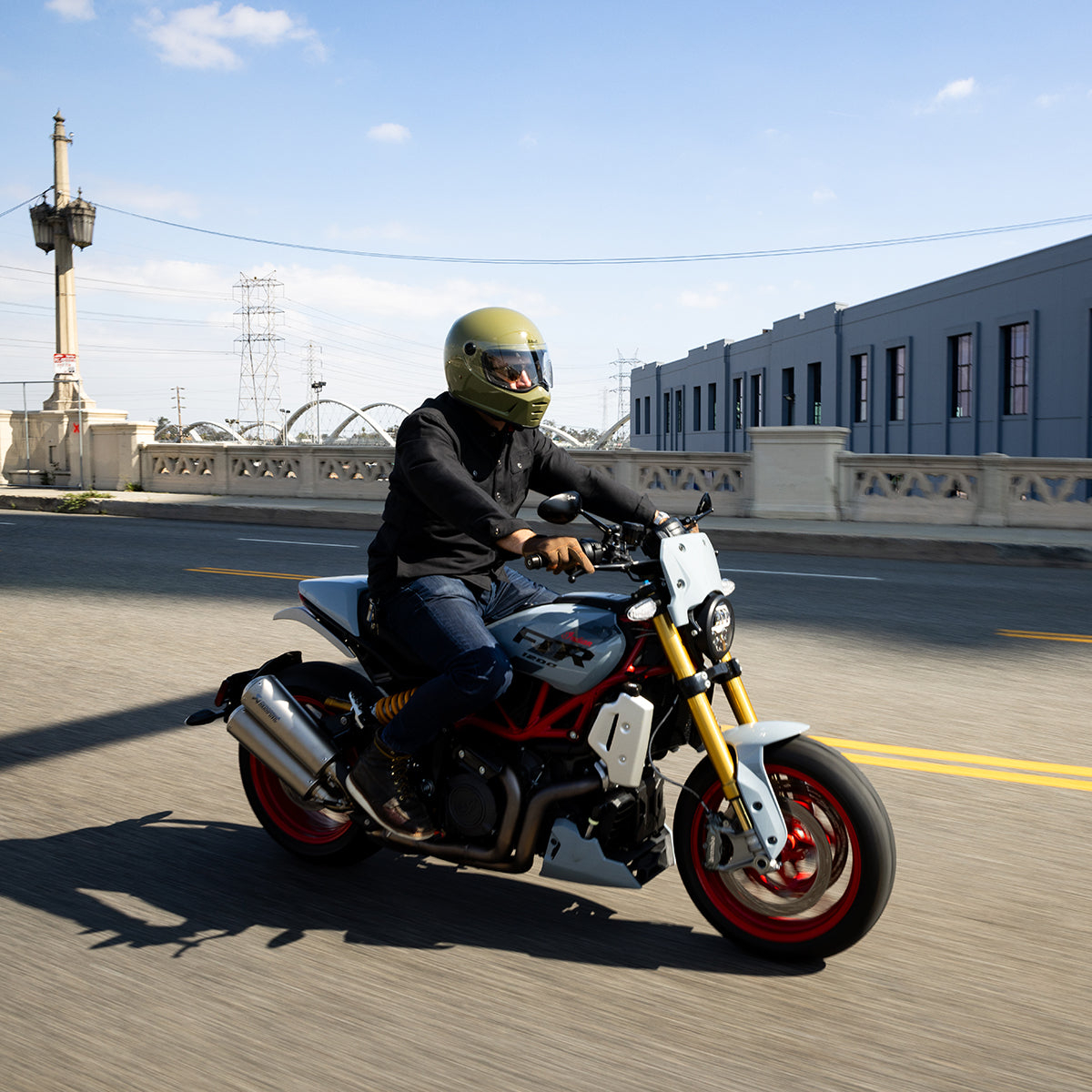 Lane Splitter Helmet - Gloss Olive Green