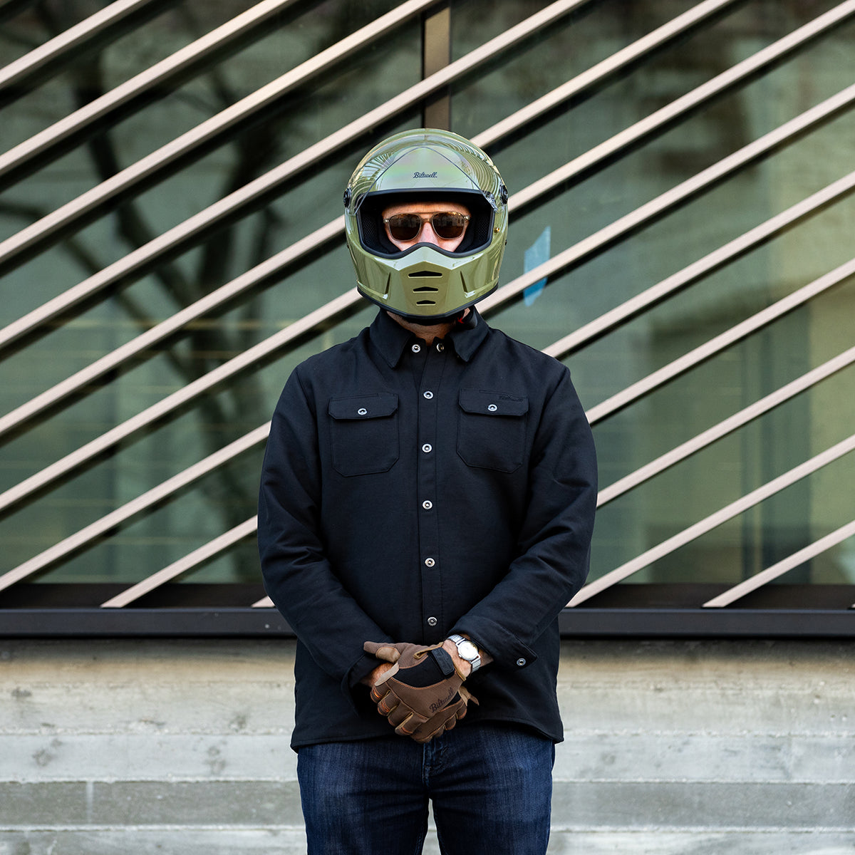 Lane Splitter Helmet - Gloss Olive Green
