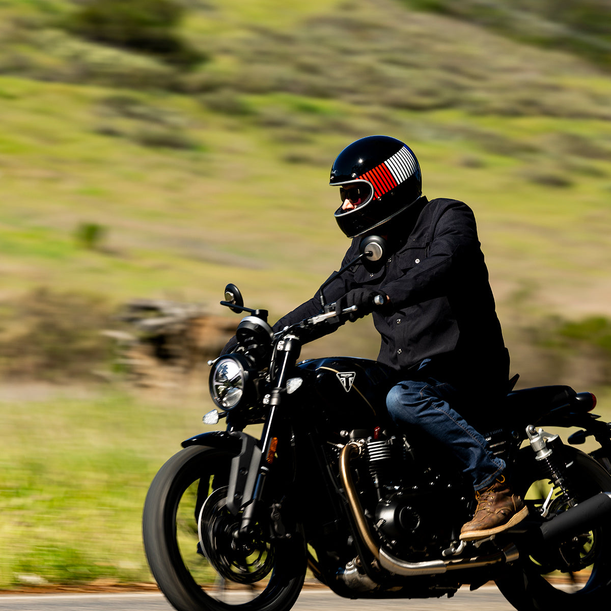 Gringo Helmet - Raceflow Gloss Black / Red / White / Blue