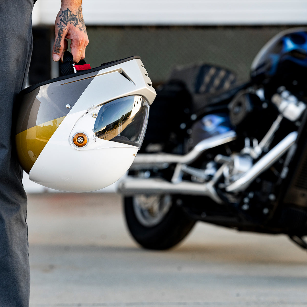 Lane Splitter Helmet - Intersection Gold Silver Bronze