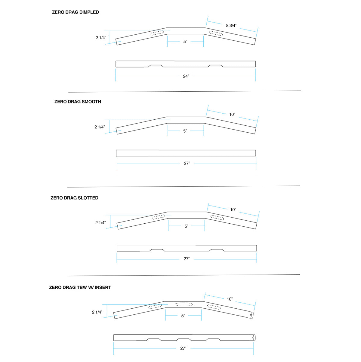 CLOSEOUT Zero Drag - 1" Black