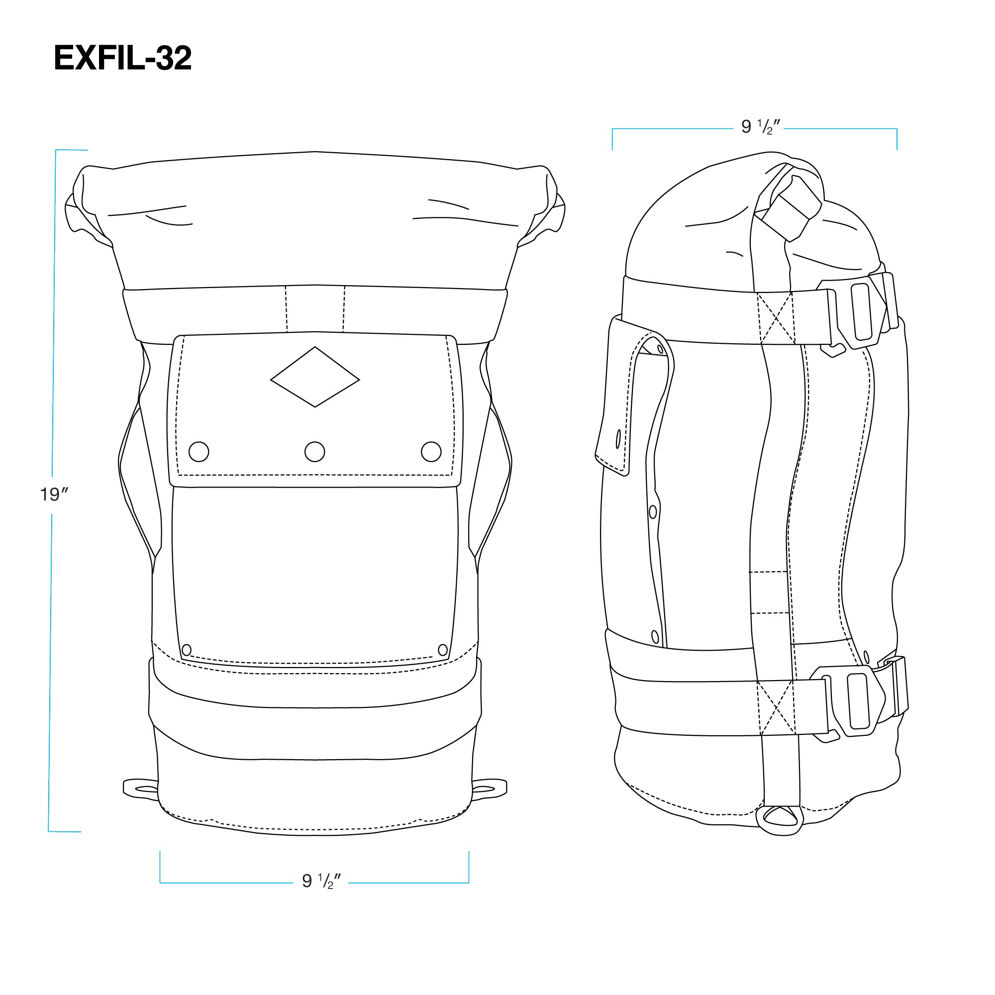 EXFIL-32 Sissy Bar Bag - Black