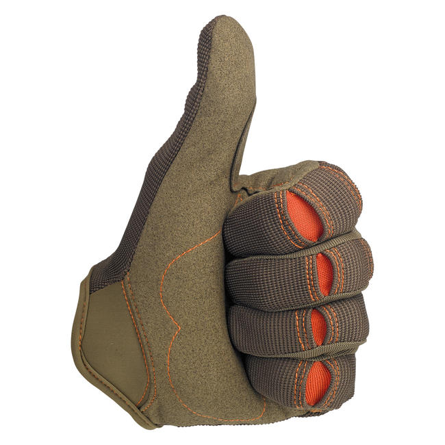 Moto Gloves - Brown/Orange