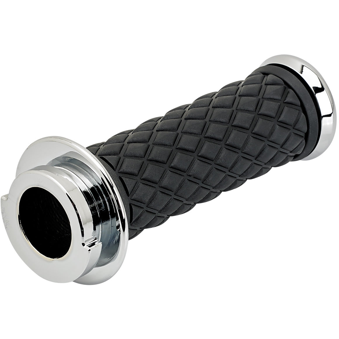 1" AlumiCore TBW Grips For H-D Bars With Hollow Tube End on Clutch Side - Chrome