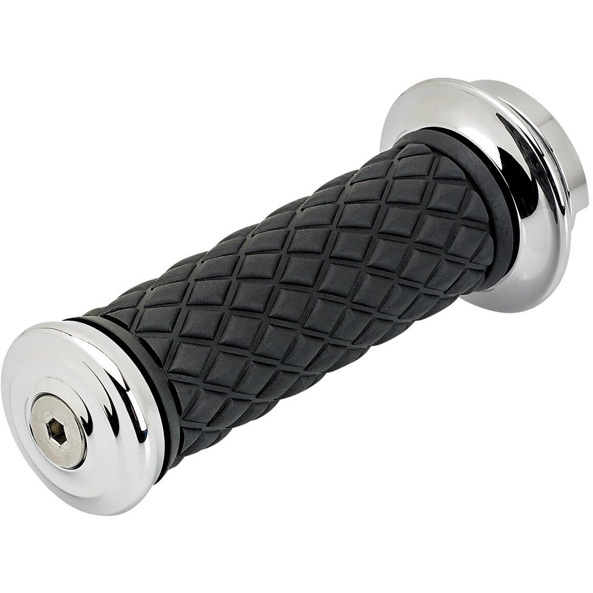 1" AlumiCore TBW Grips For H-D Bars With Hollow Tube End on Clutch Side - Chrome