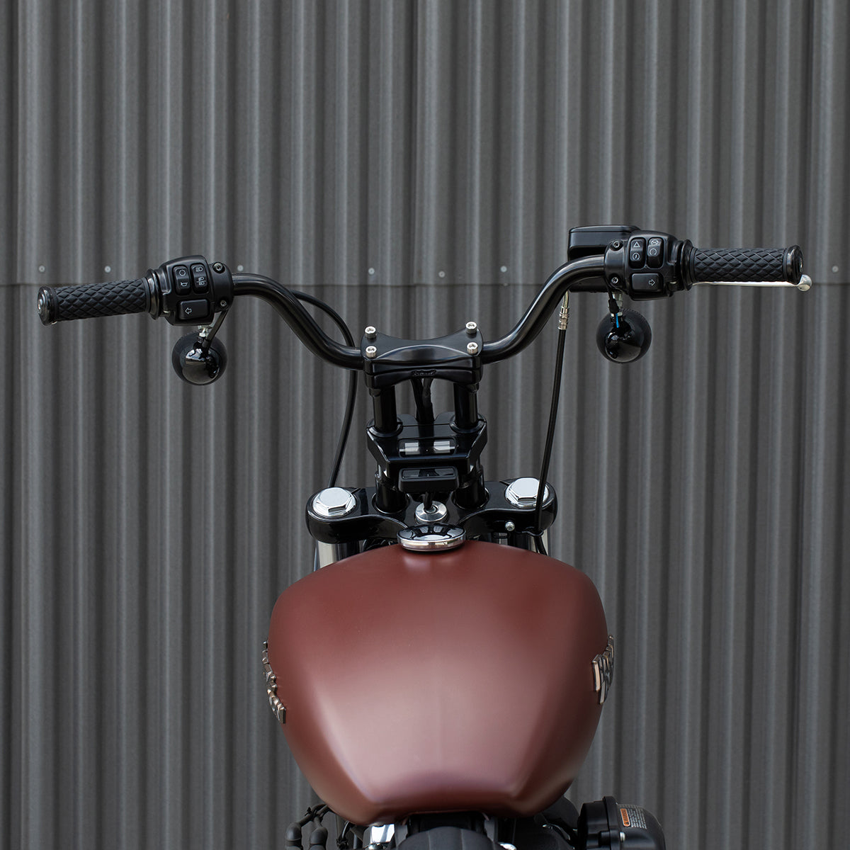 1" AlumiCore TBW Grips For H-D Bars With Hollow Tube End on Clutch Side - Black Electroplate