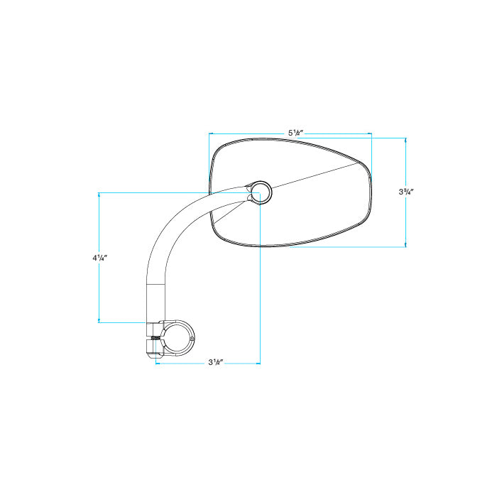 Utility Mirror Teardrop CE Clamp-on - Black