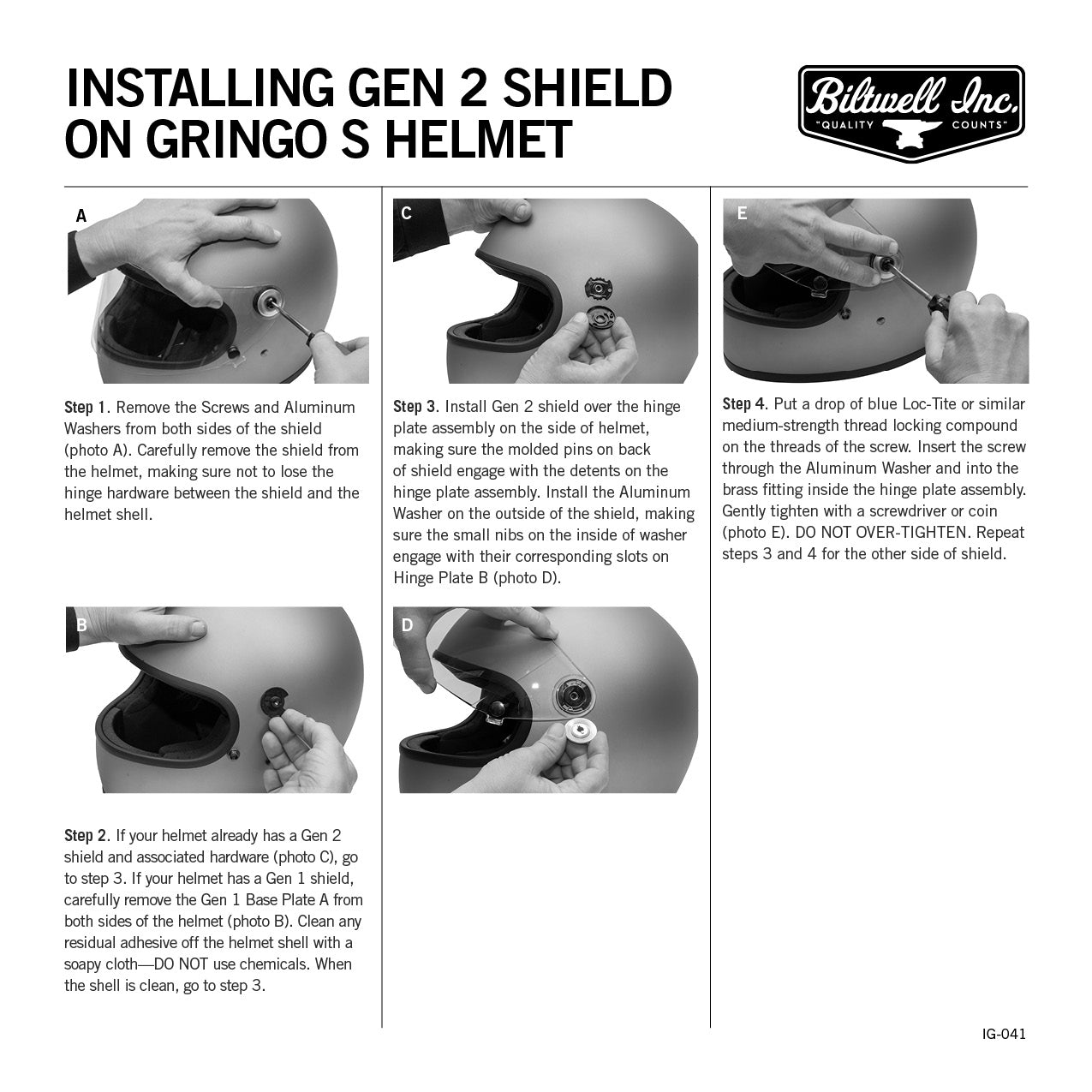 Helmet Shield Gen 2  Baseplate Kit Set