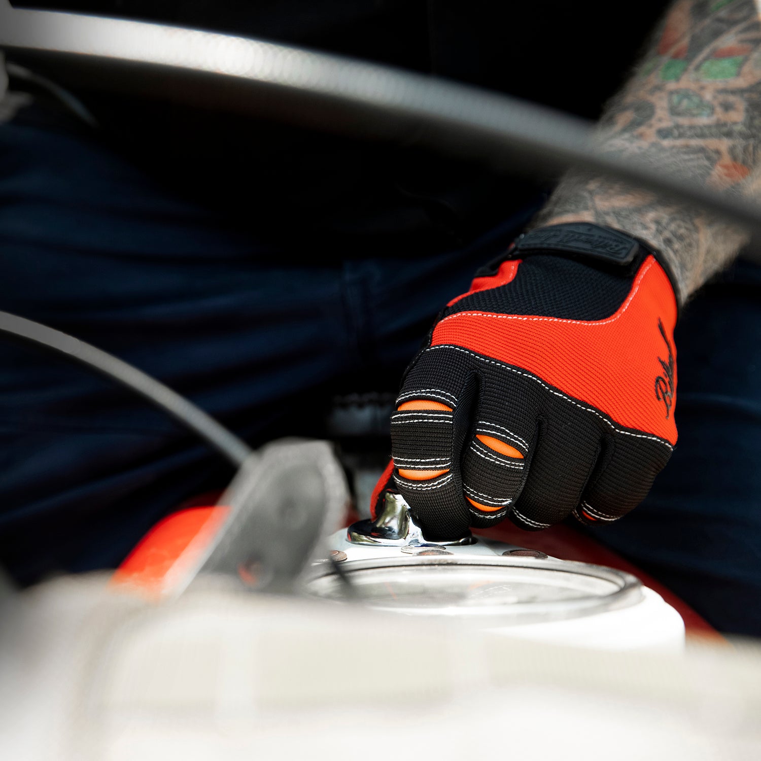 Moto Gloves - Orange/Black