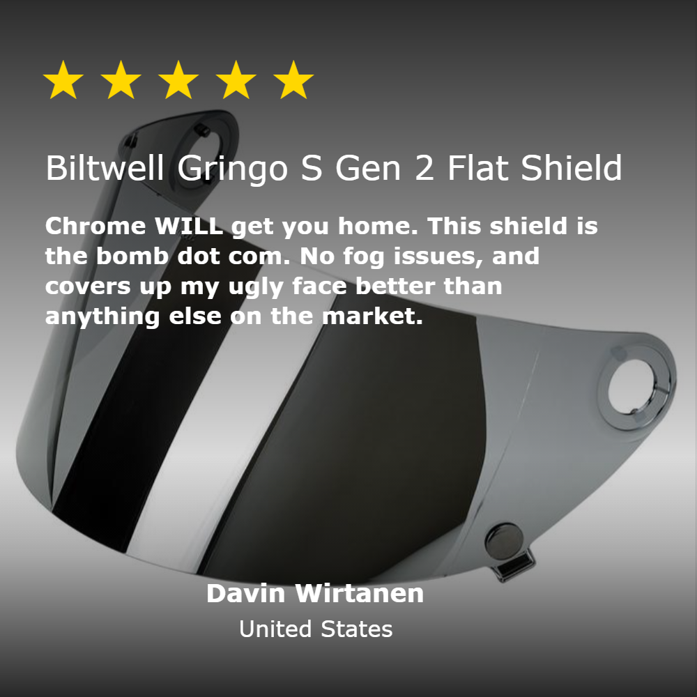 Gringo S Gen 2 Flat Shield - Chrome Mirror