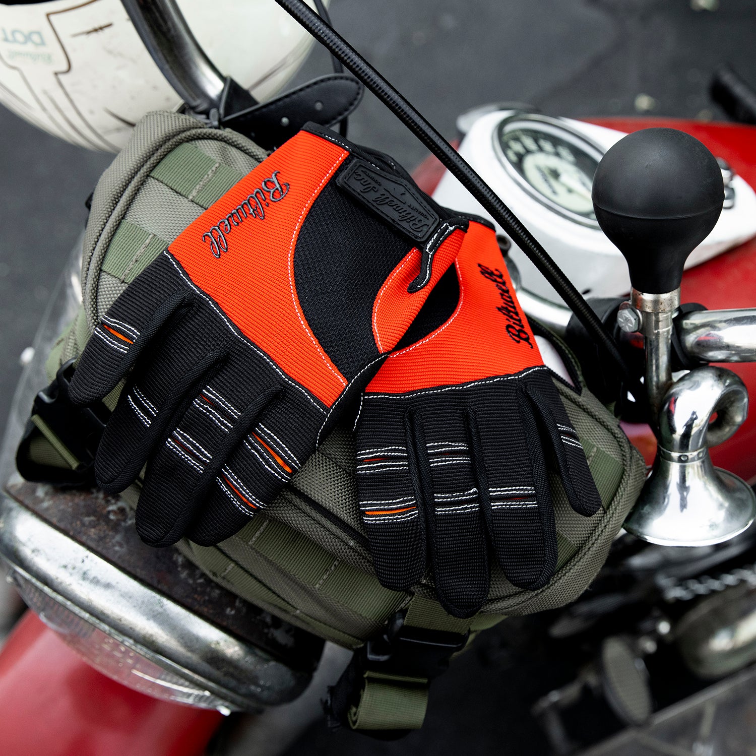 Moto Gloves - Orange/Black