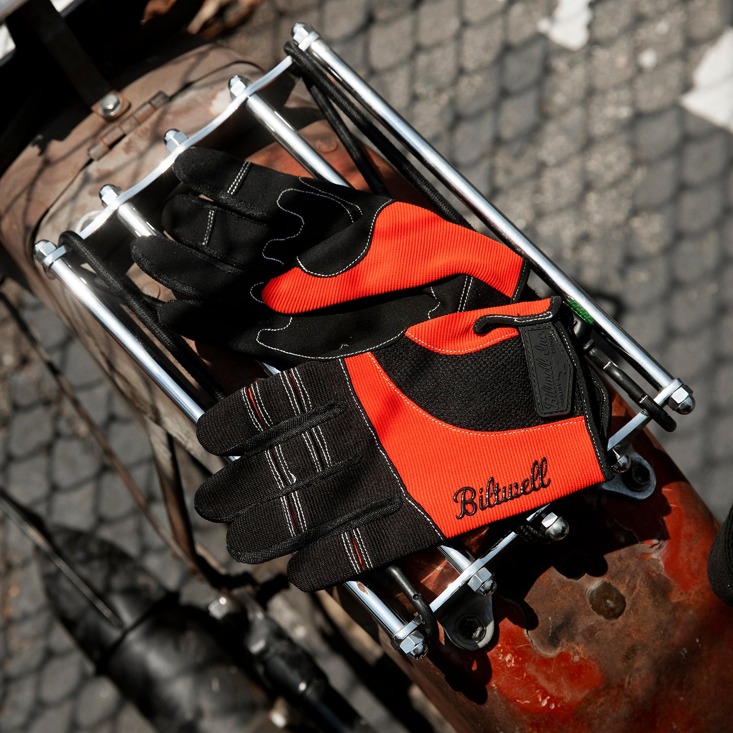 Moto Gloves - Orange/Black