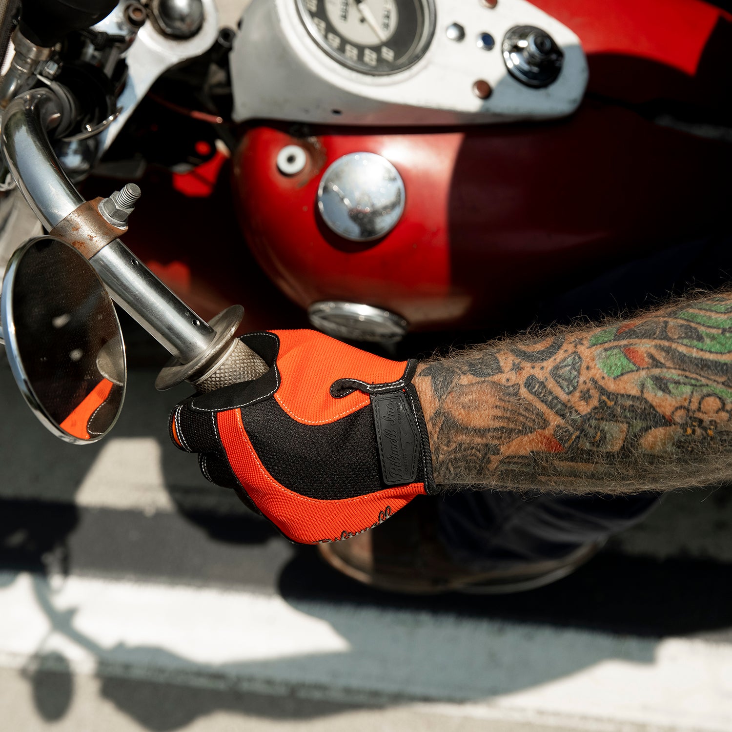 Moto Gloves - Orange/Black