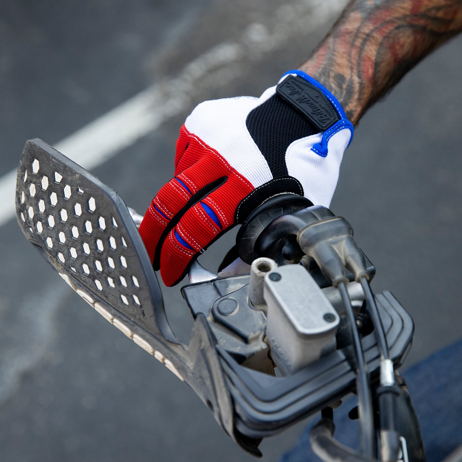 CLOSEOUT Moto Gloves - Red/White/Blue