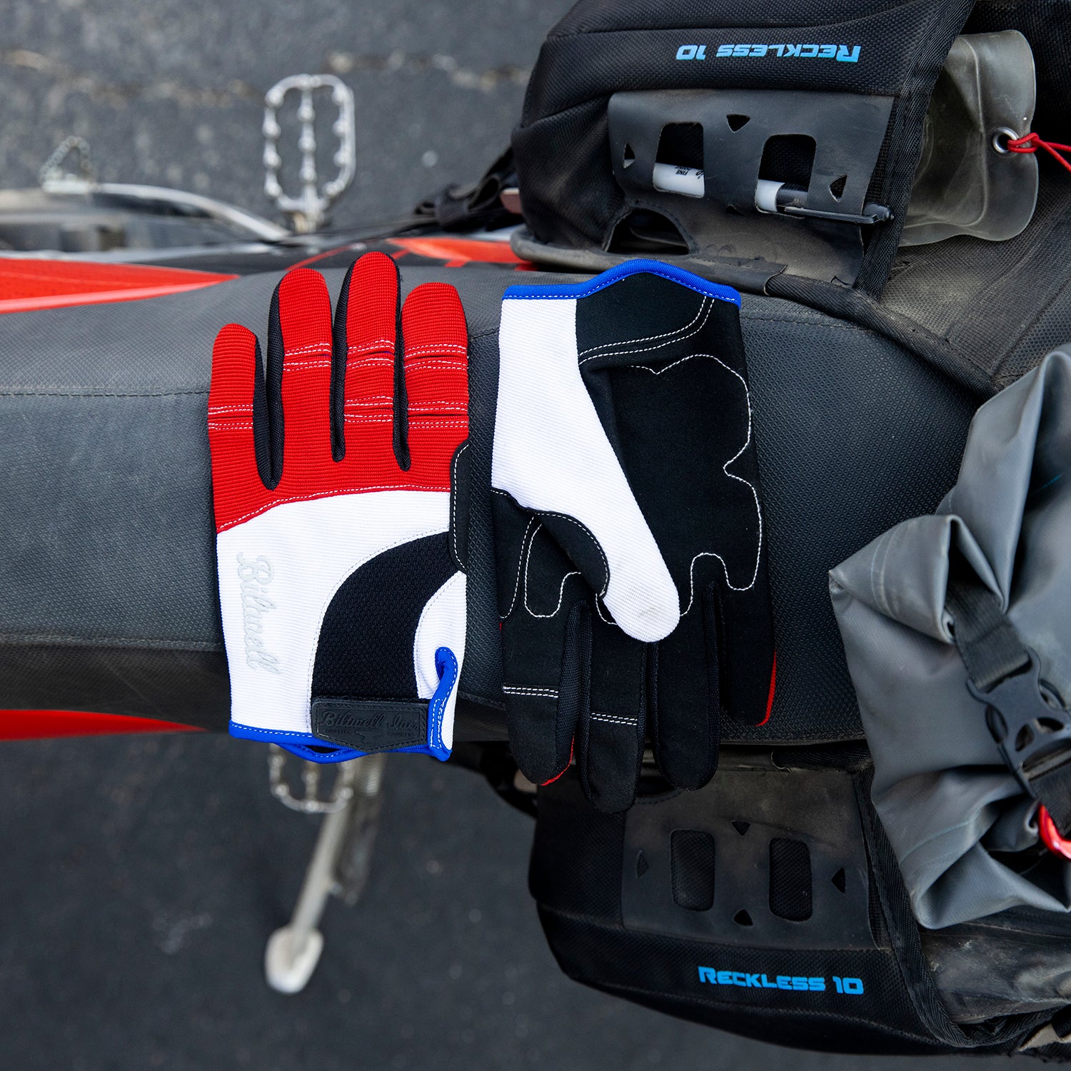 CLOSEOUT Moto Gloves - Red/White/Blue