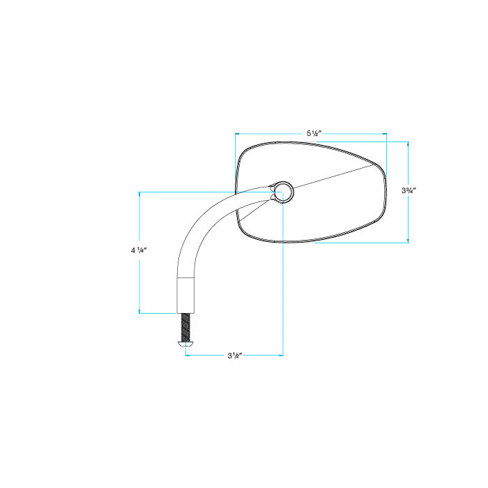 Utility Mirror Teardrop CE Perch Mount - Black