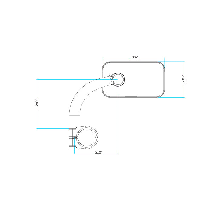 Utility Mirror Rectangle Clamp-on - Black