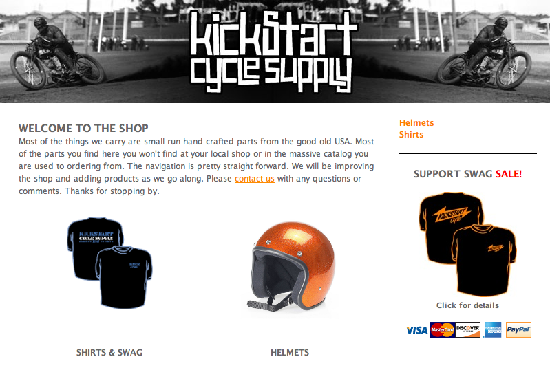 Kickstart Cycle has Biltwell Helmets!