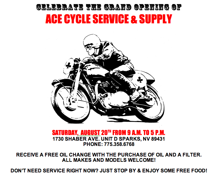 Ace Cycle Service & Supply Grand Opening