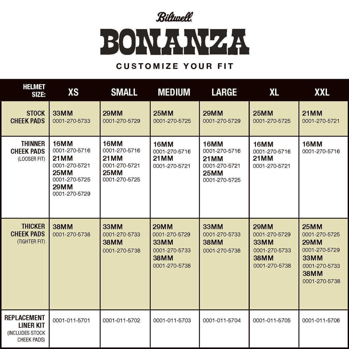 Bonanza Cheek Pad Set - Brown