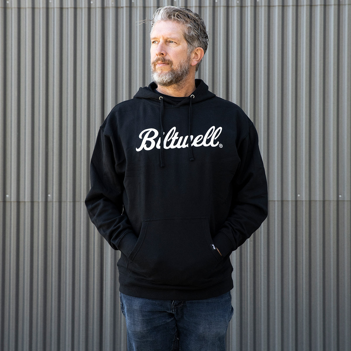 Script Pullover Hoodie - Black